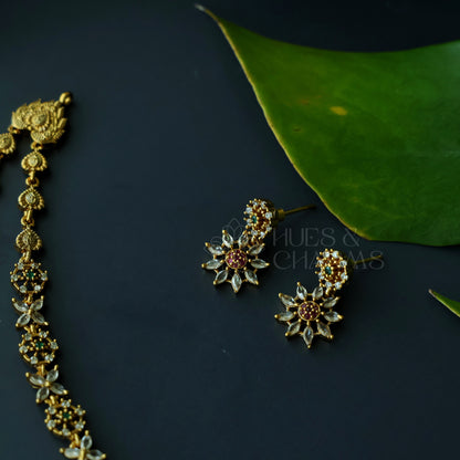 TWO-LAYER AD PUSHPAHARINI NECKLACE SET