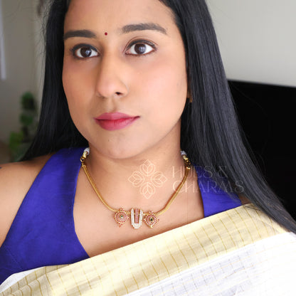 GOLDEN TRADITIONAL PERUMAL NECKLACE SET