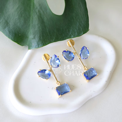 GLOSSY 2 LEAF STATEMENT EARRING (COLOURS AVAILABLE)