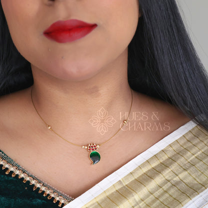 REVAMPED SINGLE MANGO FLOATING NECKPIECE (COLOURS AVAILABLE)