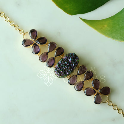 NATURAL STONE IVY DROP BOLD CHOKER (Colours available )