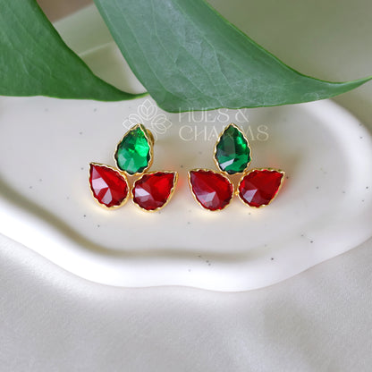 GLOSSY 3 PETAL EARRING