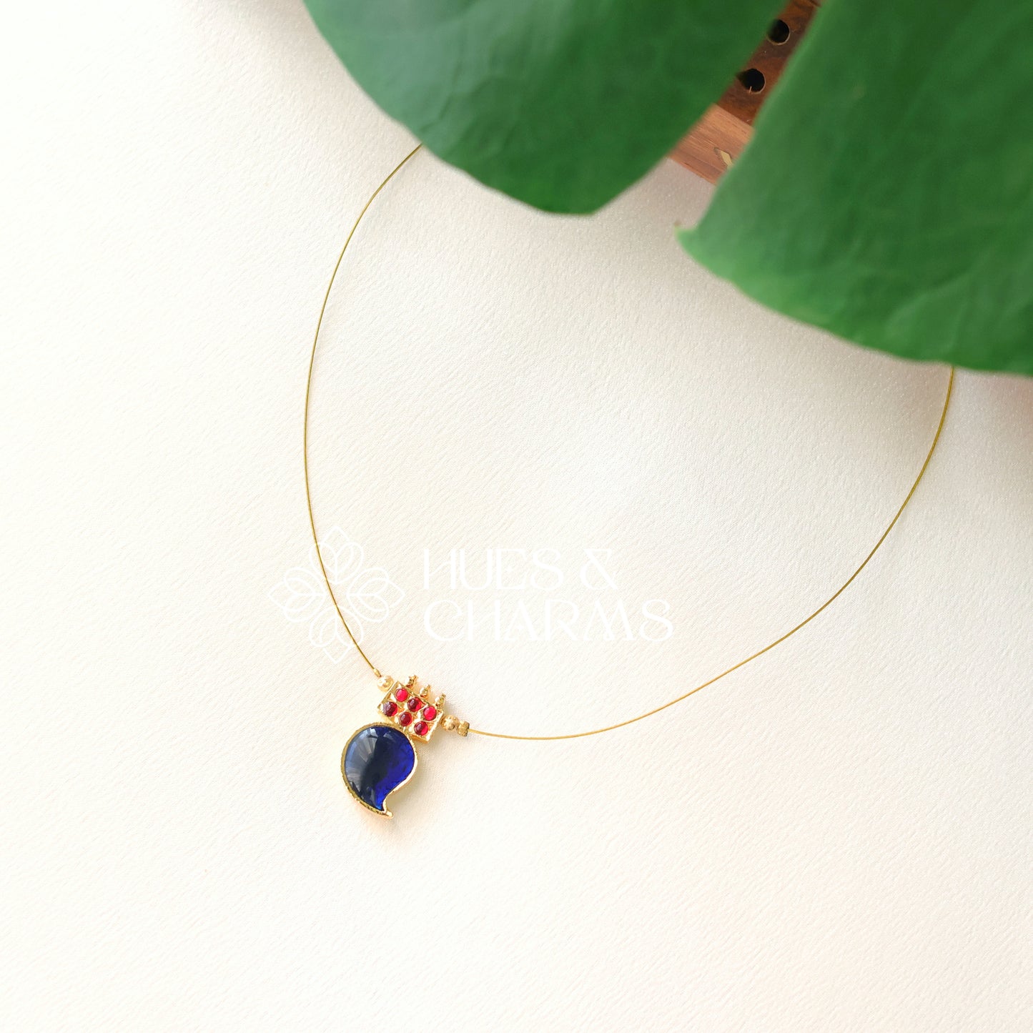 MANGO FLOATING NECKPIECE - BLUE