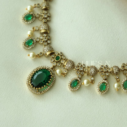 YAMINI VICTORIAN PEARL NECKLACE SET ( Colours available)