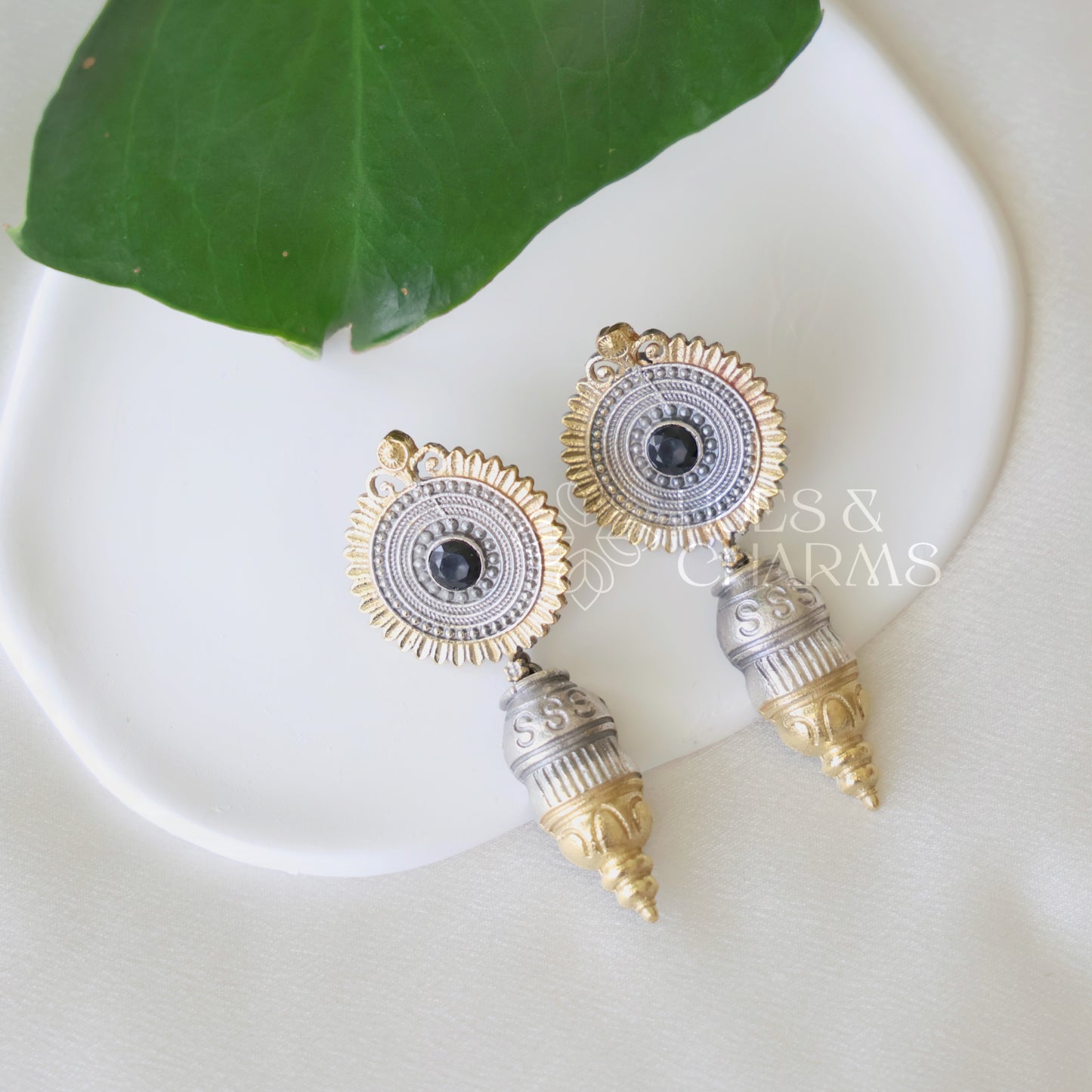 DUAL TONE DANGLER EARRINGS( COLOURS AVAILABLE)