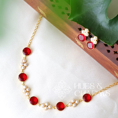 GLOSSY ROUND AURORA NECKLACE SET (COLOURS AVAILABLE)