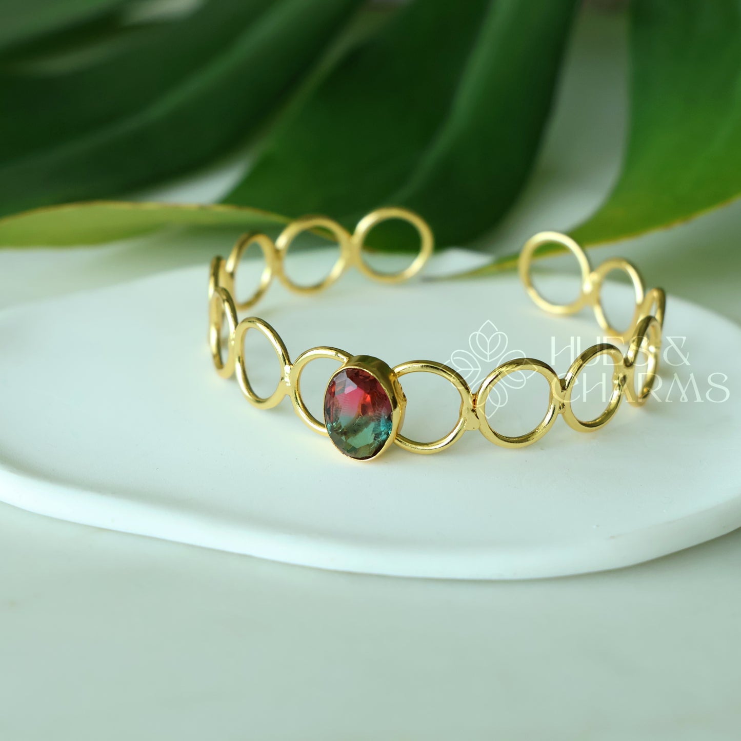 GOLDEN GLOSSY SYMPHONY ADJUSTABLE BANGLE(COLOURS AVAILABLE)