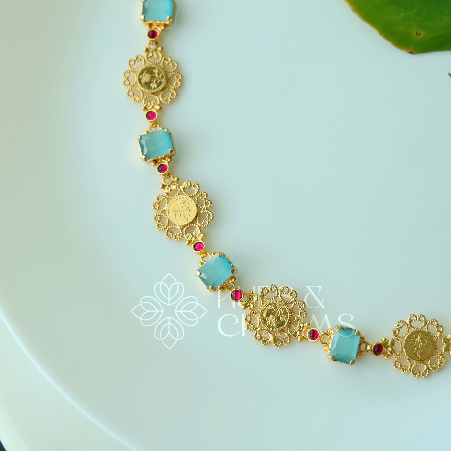 TRADITIONAL PADMIKA VYRA COIN NECKLACE | PREMIUM GOLD PLATED ( Colours available )