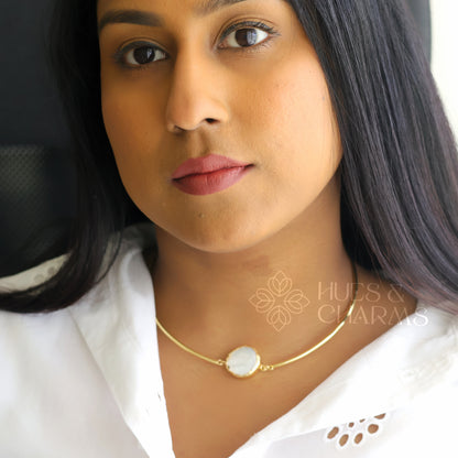 MOTHER OF PEARL STATEMENT NECKPIECE