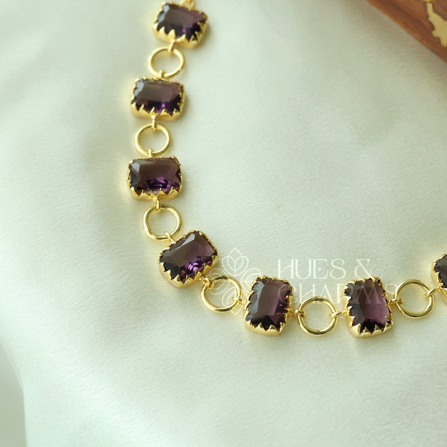GLOSSY RECTANGLE LUMINA NECKLACE SET (COLOURS AVAILABLE)
