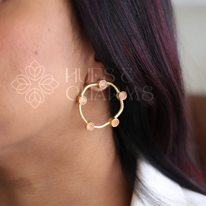 GOLDEN WILLOW CIRCLE EARRINGS (COLOURS AVAILABLE)