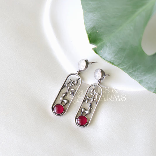OXIDIZED MINIMAL GLOSSY DANGLER EARRINGS ( COLOURS AVAILABLE )