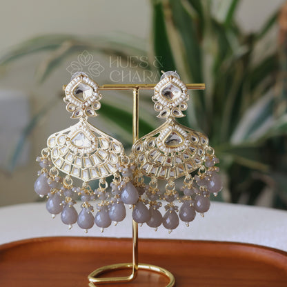 CLASSIC DROP BALI EARRINGS - GREY