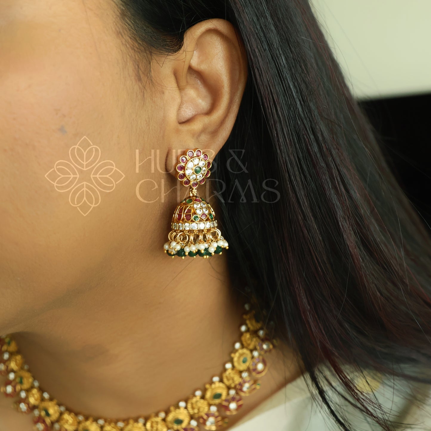 GOLDEN KEMP MAYURI 2 IN 1 NECKLACE SET| PREMIUM JEWELLERY