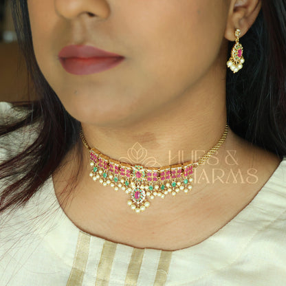 GOLDEN RATNALEKHA CHOKER SET