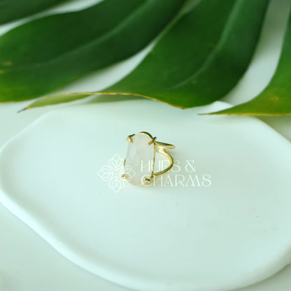 GLOSSY MIXED-CUT  ADJUSTABLE RING (Multiple shapes & colours available)