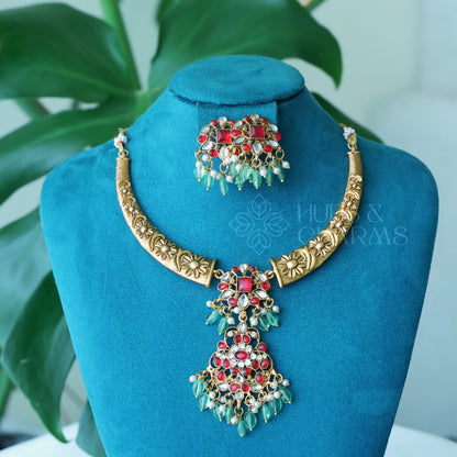 GOLDEN JASMINE ROYAL NECKLACE SET