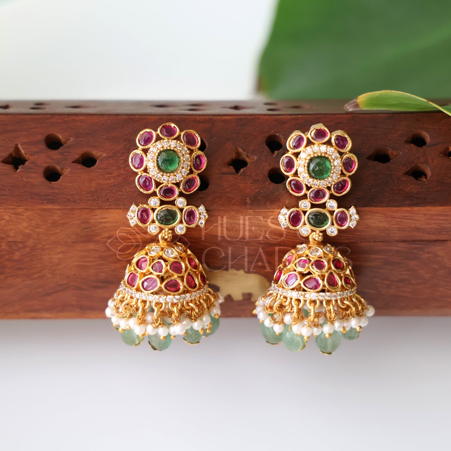 GOLDEN RATNA PUSHPA JHUMKA | PREMIUM JEWELLERY