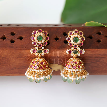 GOLDEN RATNA PUSHPA JHUMKA | PREMIUM JEWELLERY