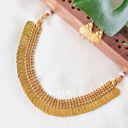 GOLDEN STATEMENT LAKSHMI COIN NECKLACE SET
