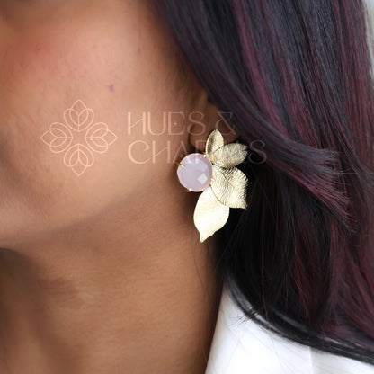 GOLDEN STATEMENT LUMIERE LEAF EARRINGS (COLOURS AVAILABLE)