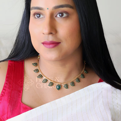 GOLDEN MAANGA KEMP NECKLACE SET (COLOURS AVAILABLE)