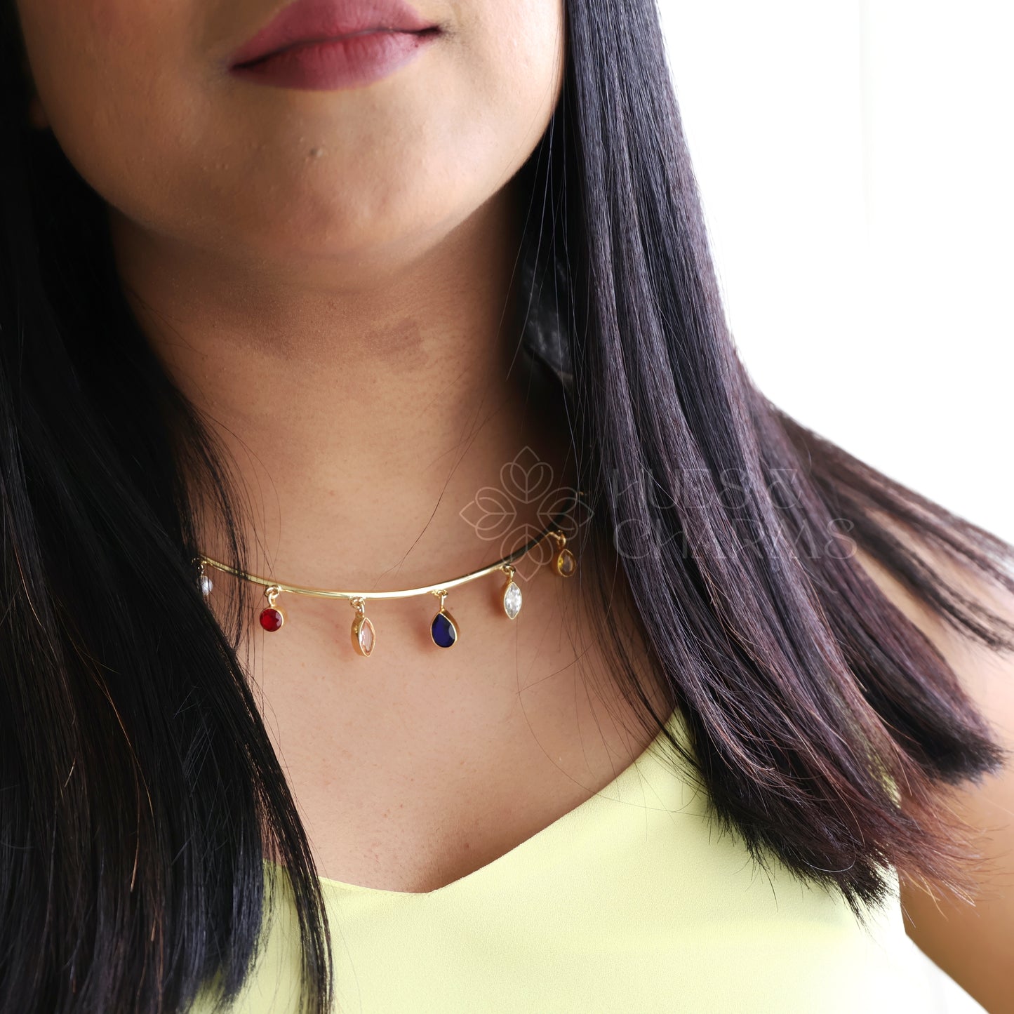 GLOSSY DROP MULTISHAPE NECK CUFF (COLOURS AVAILABLE)