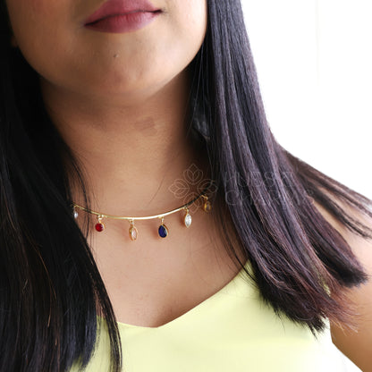 GLOSSY DROP MULTISHAPE NECK CUFF (COLOURS AVAILABLE)