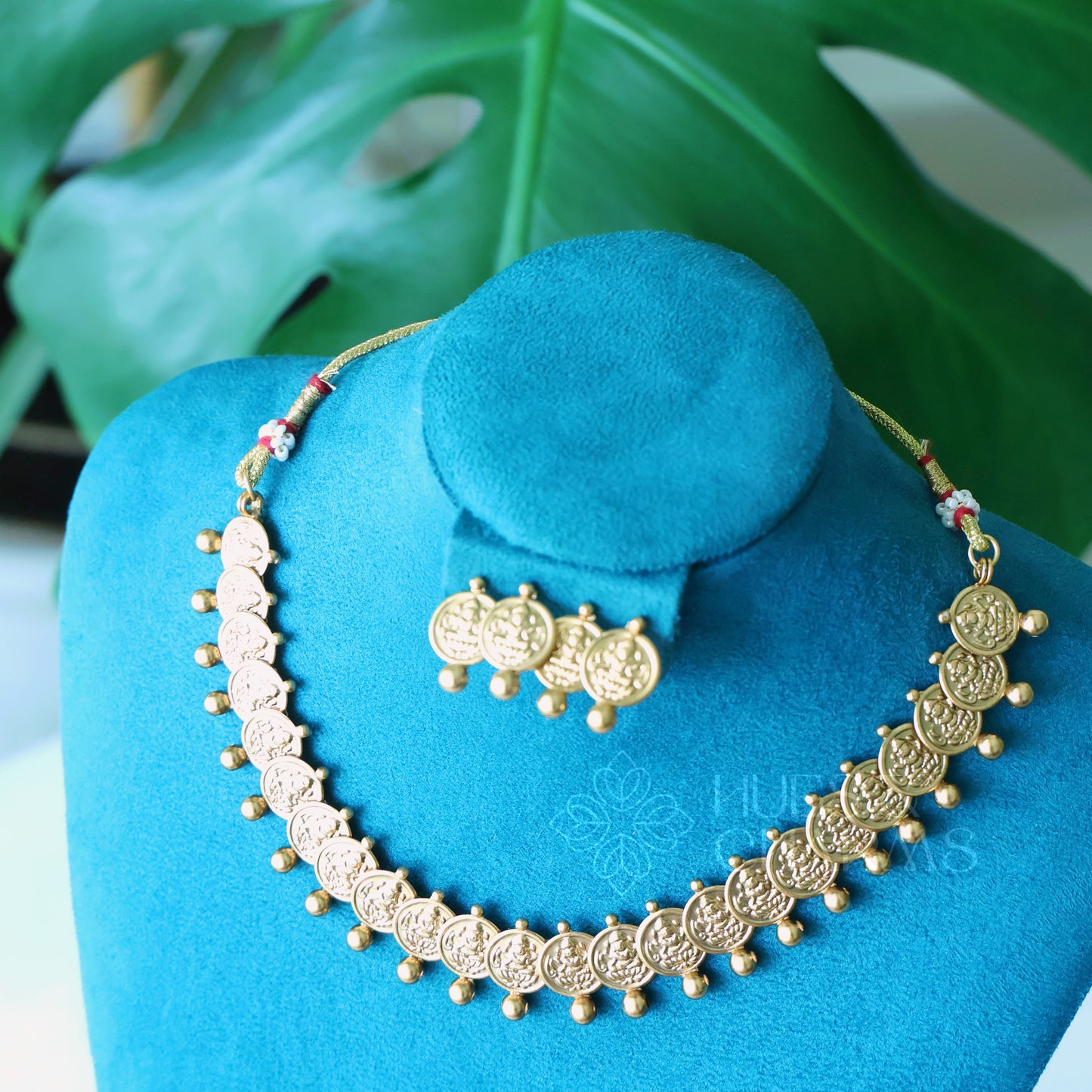 TRADITIONAL GOLDEN LAKSHMI COIN NECKLACE SET