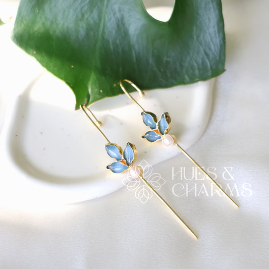 GOLDEN FLORAL EAR CUFF WITH PEARL (COLOURS AVAILABLE)