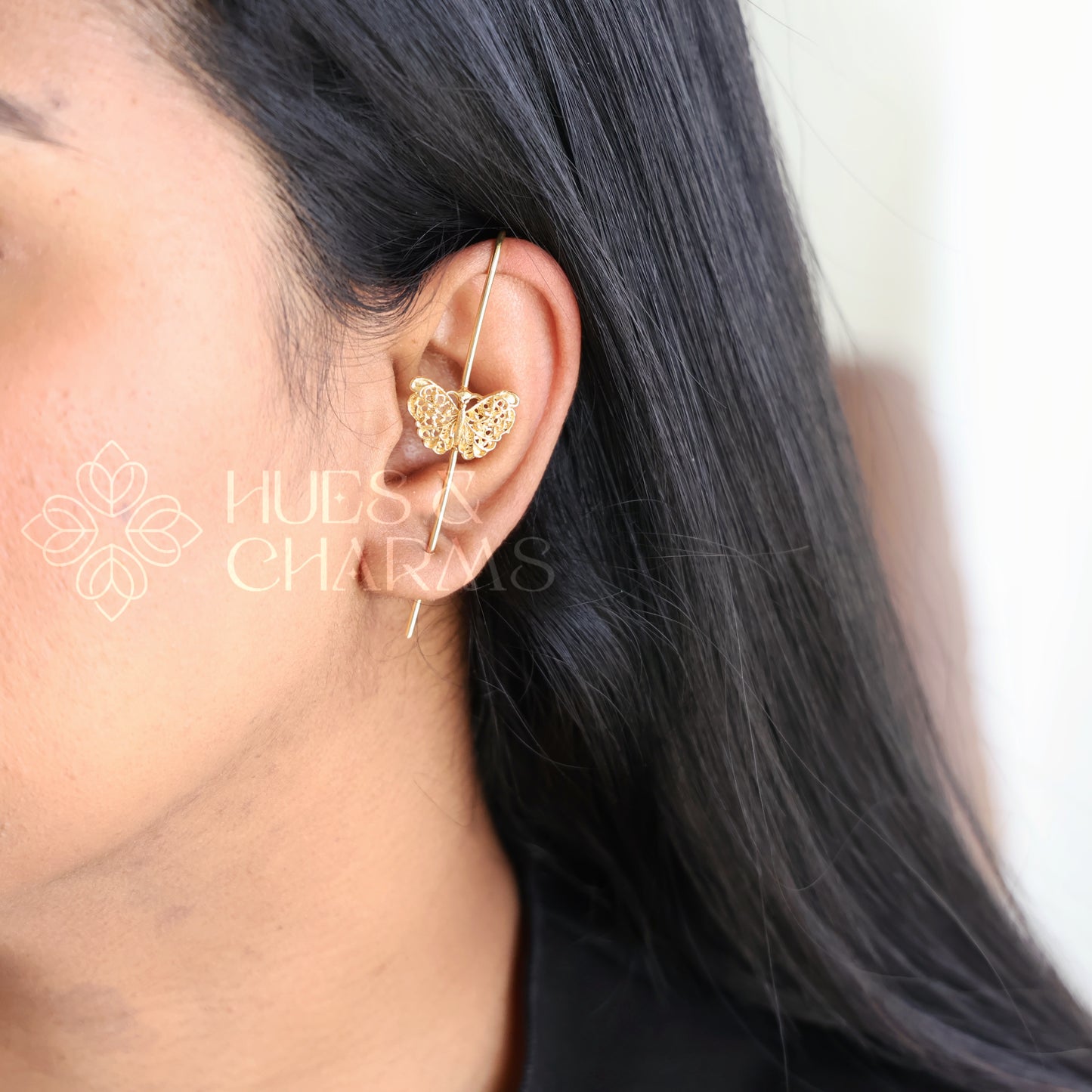 GOLDEN BUTTERFLY EAR CUFF