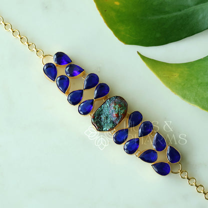 NATURAL STONE IVY DROP BOLD CHOKER (Colours available )