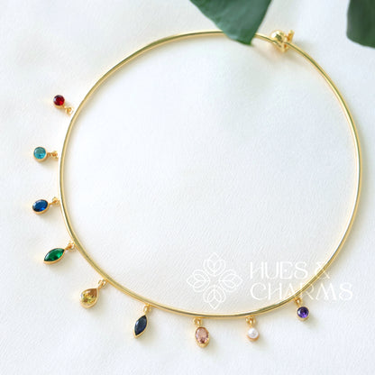 GLOSSY DROP MULTISHAPE NECK CUFF (COLOURS AVAILABLE)
