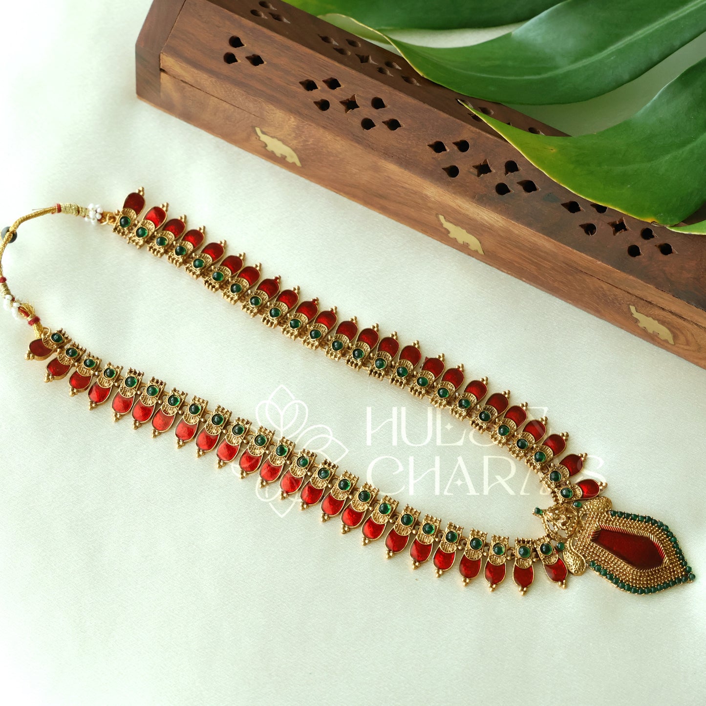 GOLDEN PALAKKA LAKSHMI HARAM SET (Colours available)