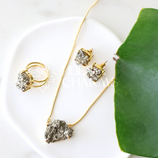 GOLDEN RAW PYRITE LUXE SET