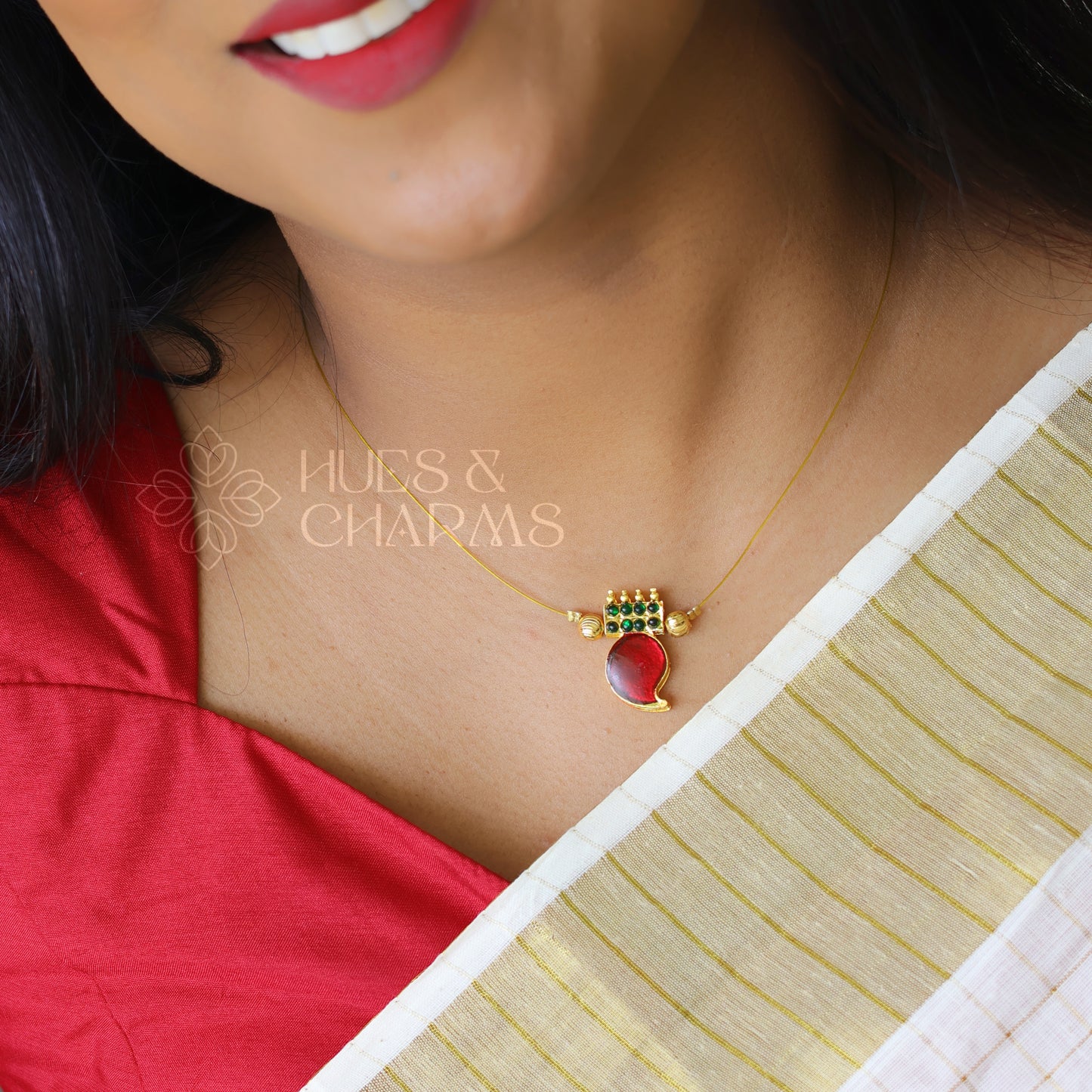 MANGO FLOATING NECKPIECE - RED