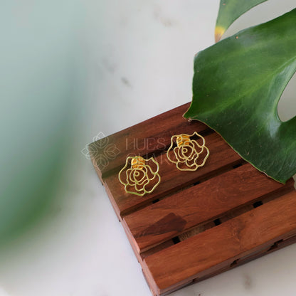 GOLDEN BLUSH ROSE EARRINGS