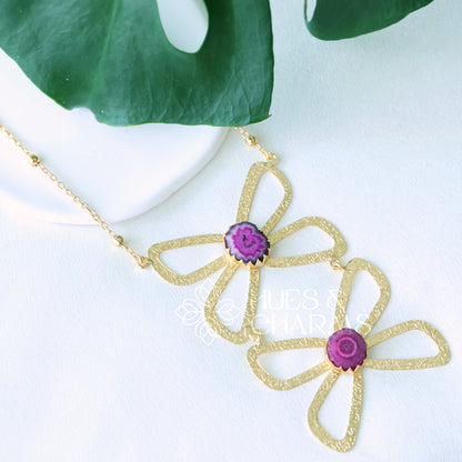 GOLDEN BUTTERFLY LONG NECKPIECE