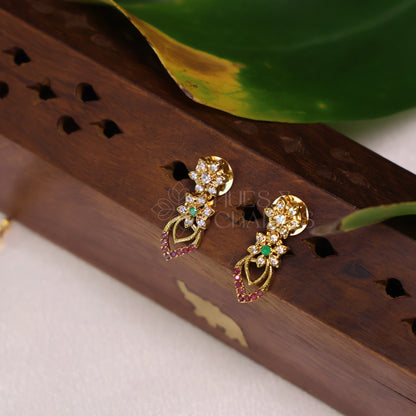 GOLDEN RUBY BLOOM NECKLACE SET