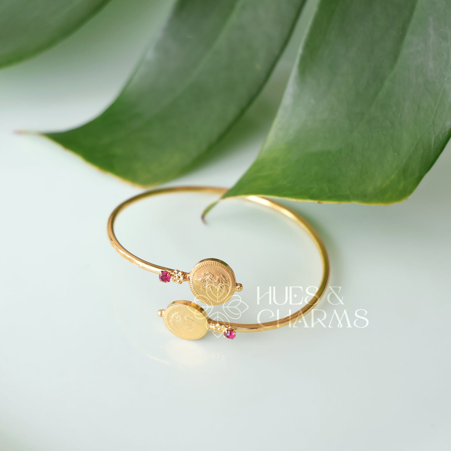 TRADITIONAL LAKSHMI COIN ADJUSTABLE BANGLE |GOLD PLATED