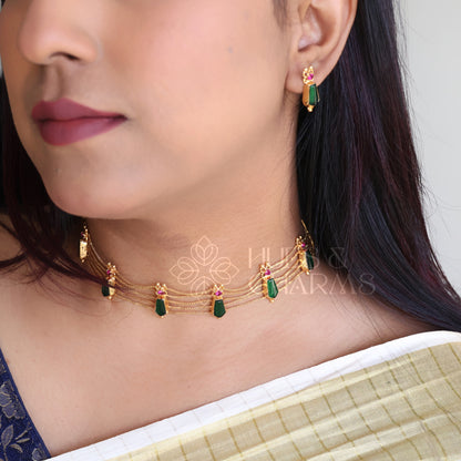 TRADITIONAL NAGAPADAM CHOKER SET | GOLD PLATED