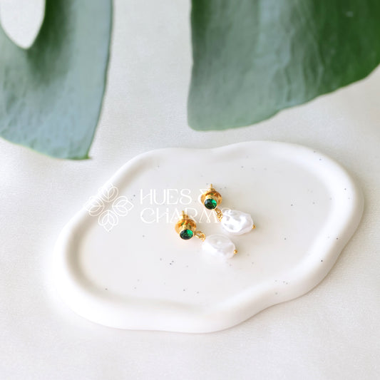 GOLDEN GLOSSY PEARL DROP SMALL EARRINGS (COLOURS AVAILABLE)