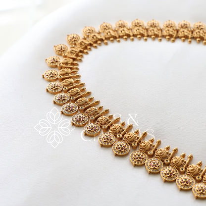 TRADITIONAL GOLDEN SUVARNA MAYURI
HARAM SET | PREMIUM JEWELLERY