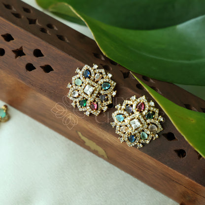 SIMPLE NAVRATNA NECKLACE SET | Premium jewellery