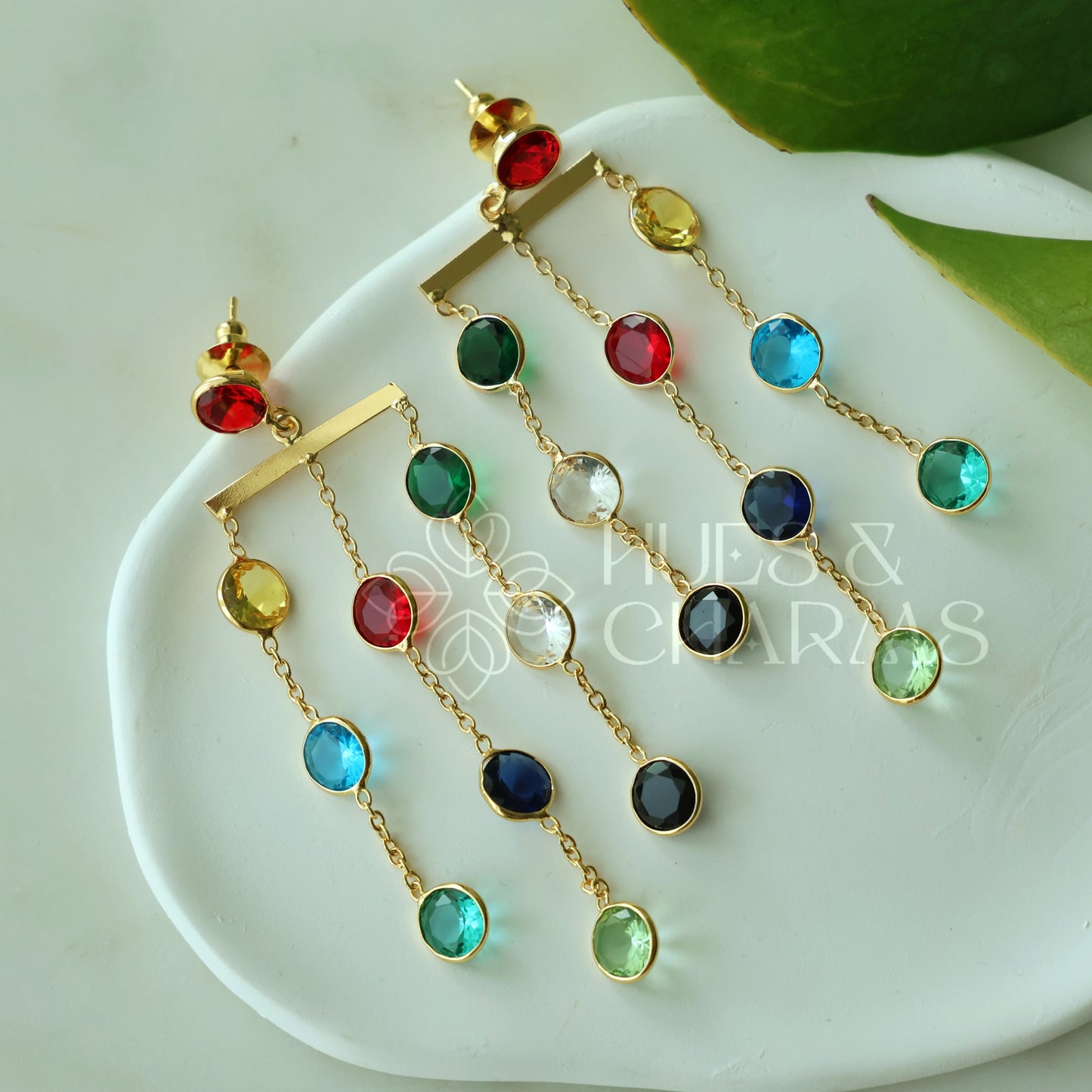 GLOSSY 3 LAYER MULTICOLOUR STATEMENT EARRING (COLOURS AVAILABLE)