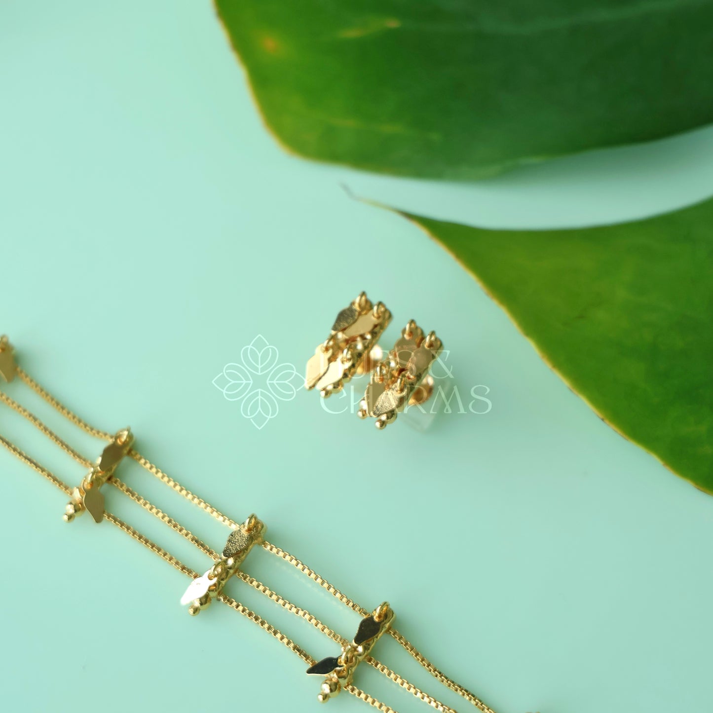 TRADITIONAL STATEMENT 3 LAYER SIMPLE ELAKKATHALI CHOKER SET | GOLD PLATED