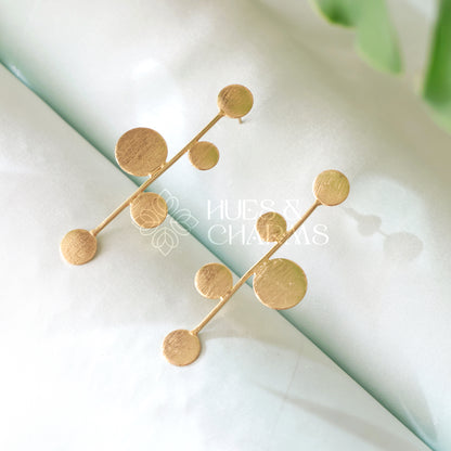 GOLDEN CELESTE DROP STUD EARRINGS