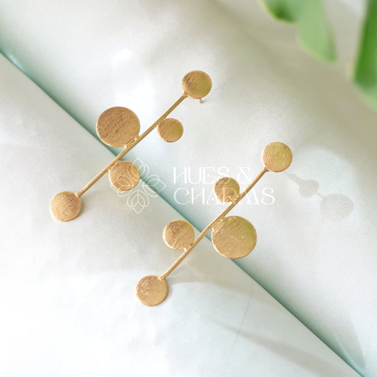 GOLDEN CELESTE DROP STUD EARRINGS