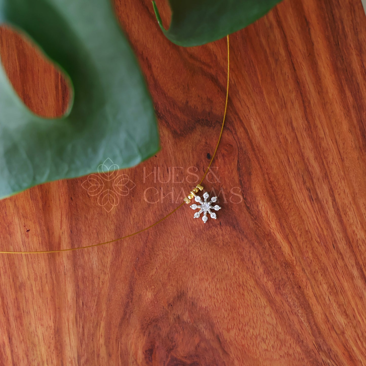 WHITE SNOWFLAKE FLOATING NECKPIECE (COLOURS AVAILABLE)