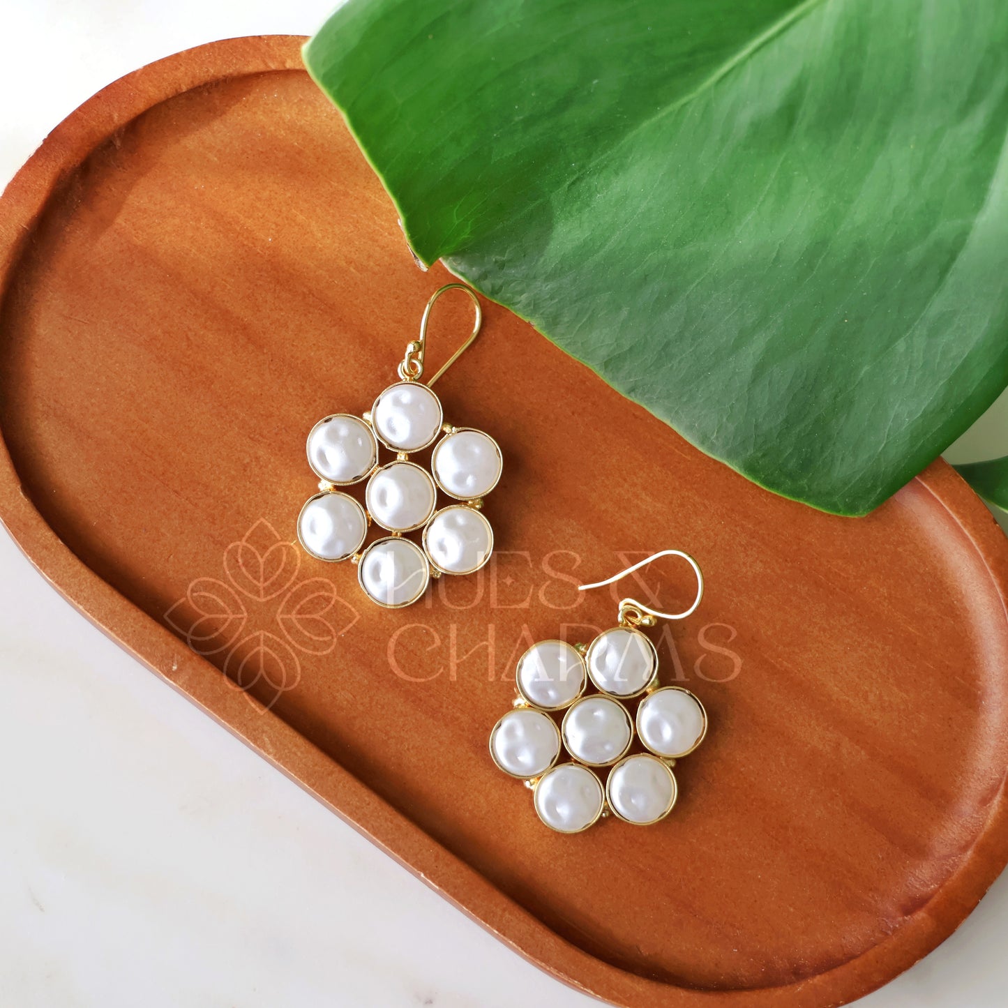 GOLDEN 7 PEARL CELESTE DROP EARRINGS